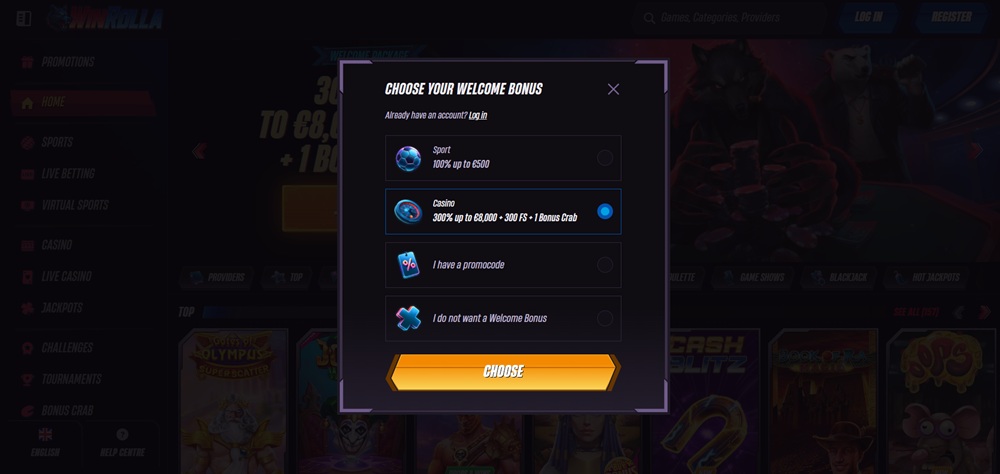 Win Rolla no deposit bonus