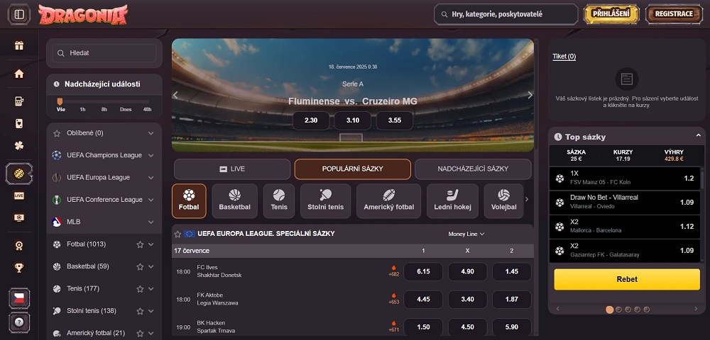 Dragonia úvodní strana