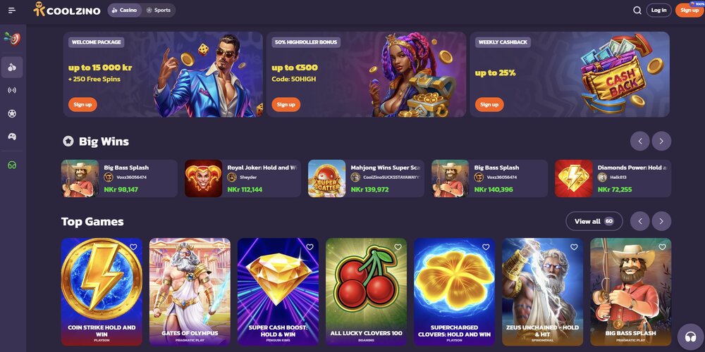 Página de inicio de Coolzino