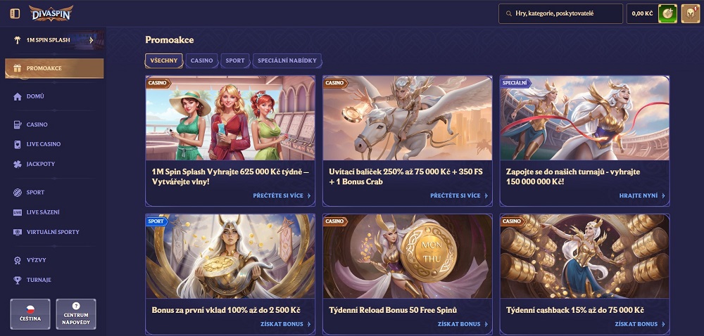 DivaSpin no deposit bonus náhled