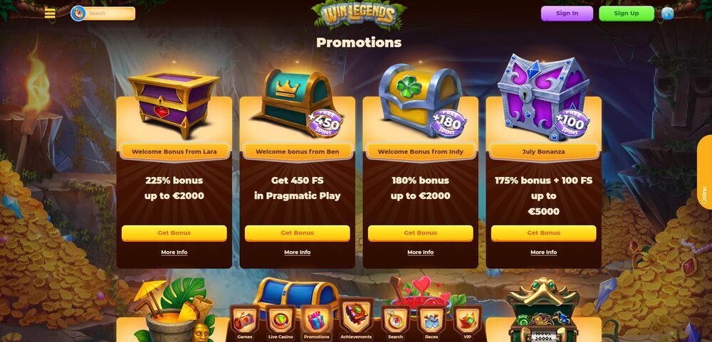 Červencové bonusy v casinu winlegends
