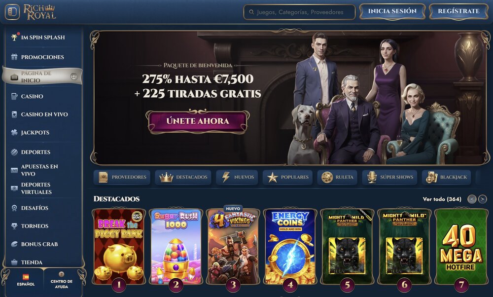 RichRoyal la página de inicio