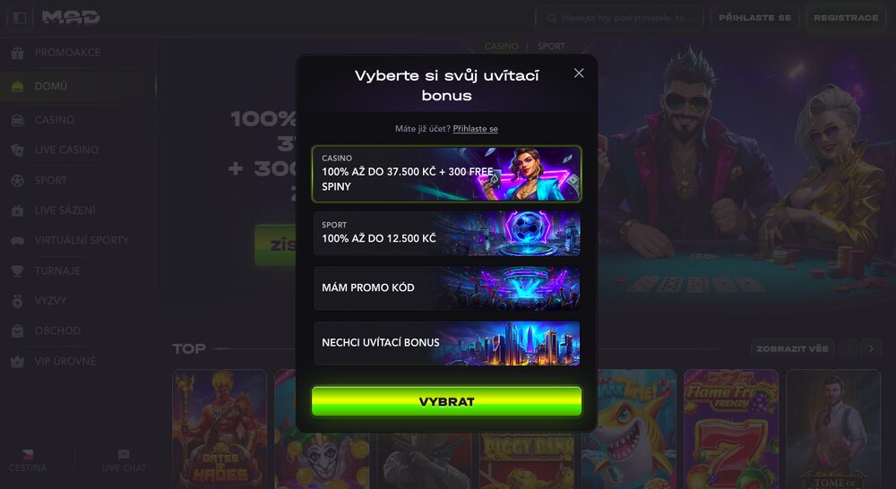 Registro en MadCasino