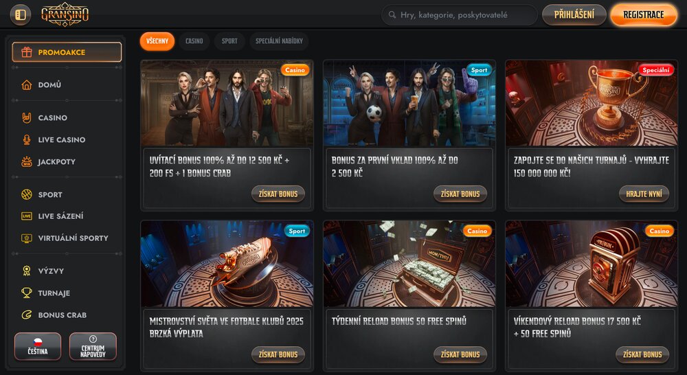 Gransino bonusová nabídka červenec 2025