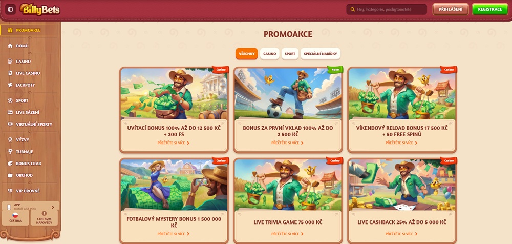 BillyBets bonusy červenec 2025