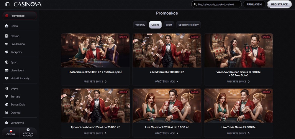 Casinova bonusy