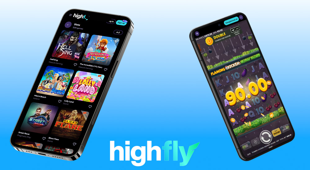 Preview of the responsive interface of the HighFlyBet online casino and bookmaker