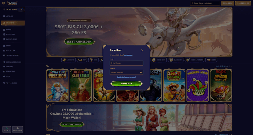 99129 DivaSpin Login