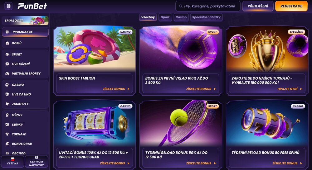 FunBet bonusová nabídka srpen 2025