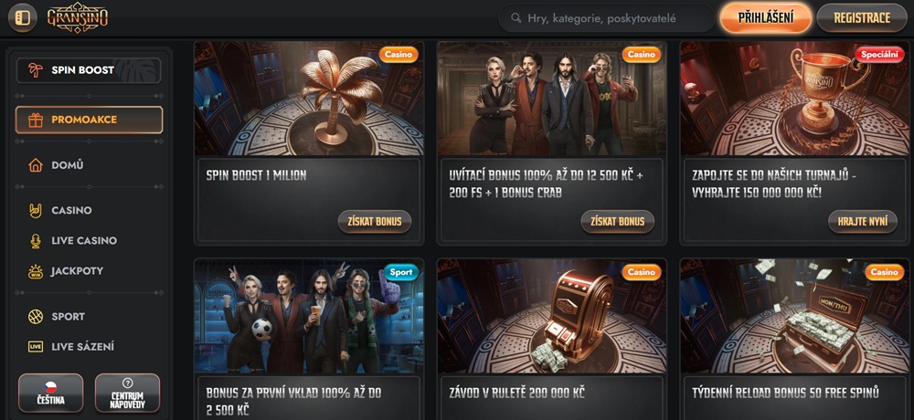 Gransino bonusy srpen 2025