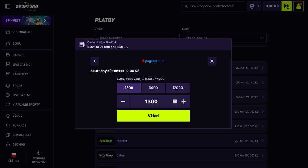 Sportuna paysafecard