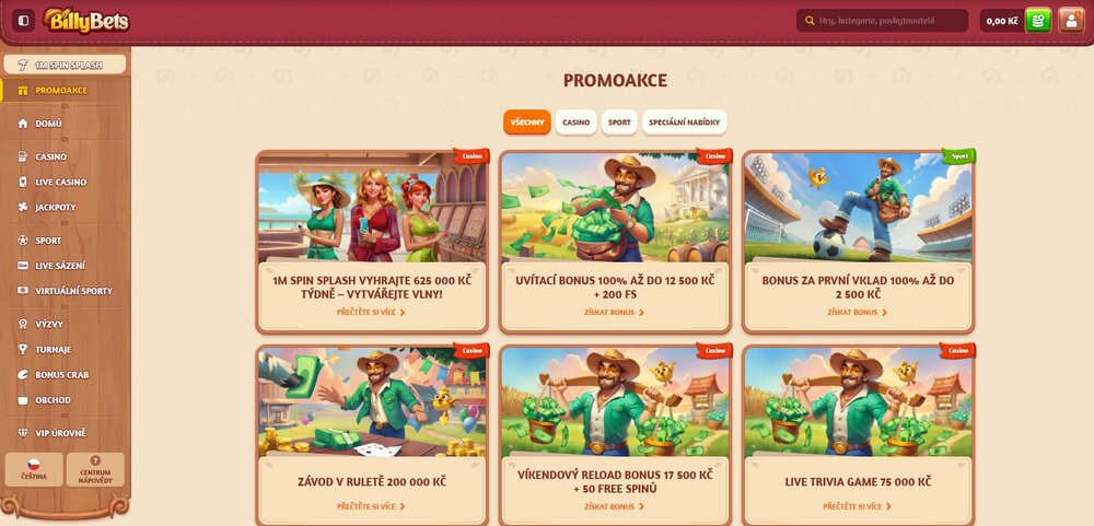 billybets bonusová nabídka