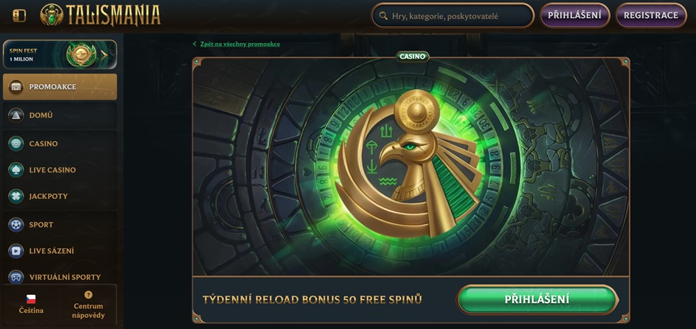 Talismania reload bonusy