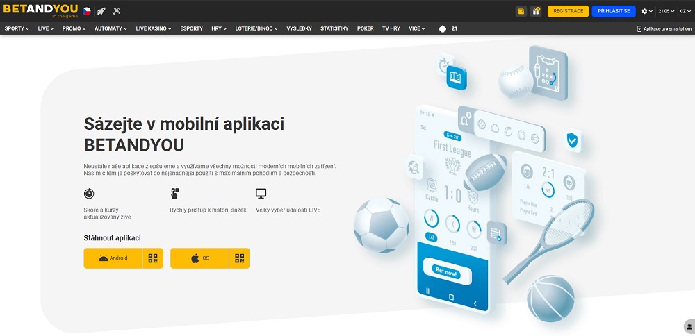 BETANDYOU aplikace náhled