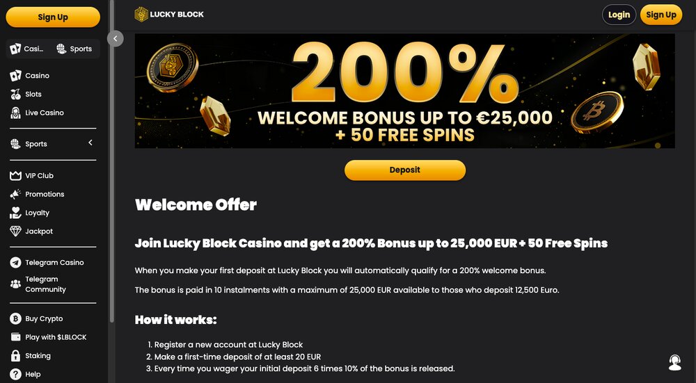 Lucky Block uvítací bonus s free spiny