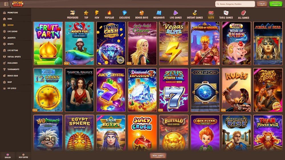 Preview of top slots at Stone Vegas online casino