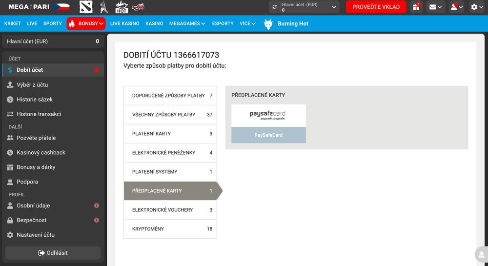 Megapari paysafecard