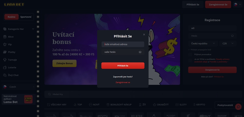 Lamabet přihlášení náhled