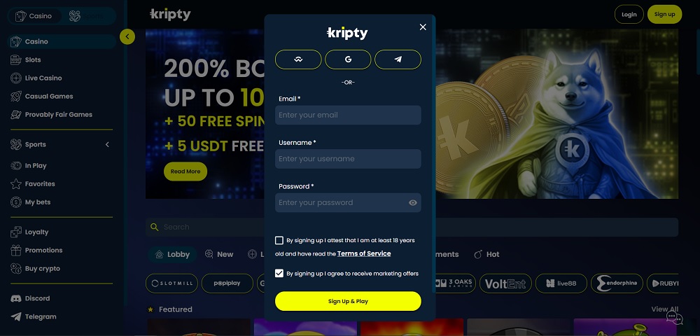 Kripty promo code náhled