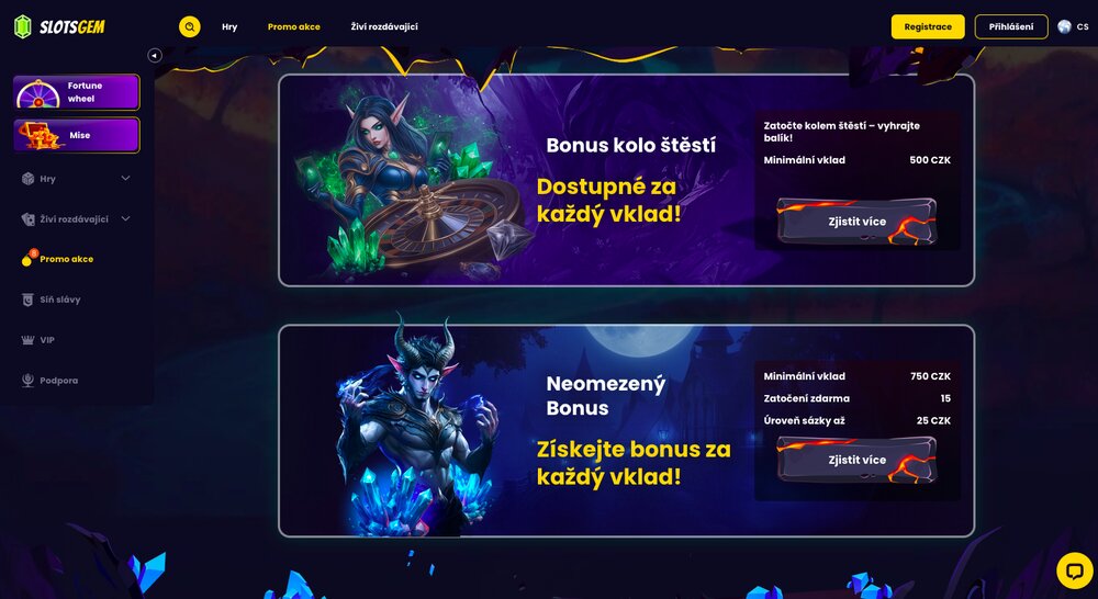 Slotsgem bonusová nabídka srpen 2025