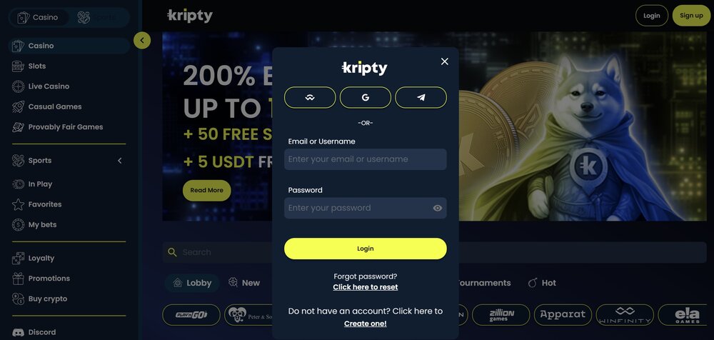 Kripty přihlášení