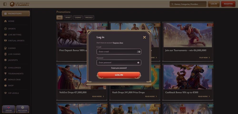 vicibet login