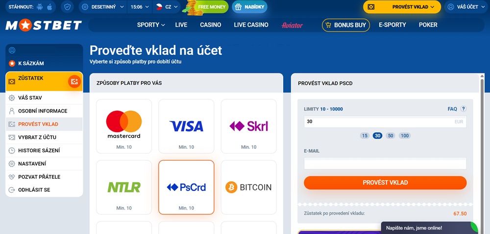 mostbet paysafecard uvodni