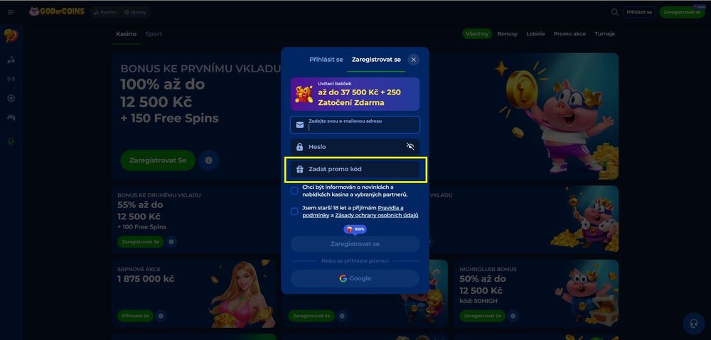 código promocional de God of Coins