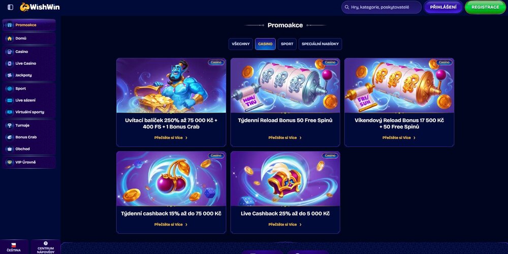 wishwin nabídka reload bonusů