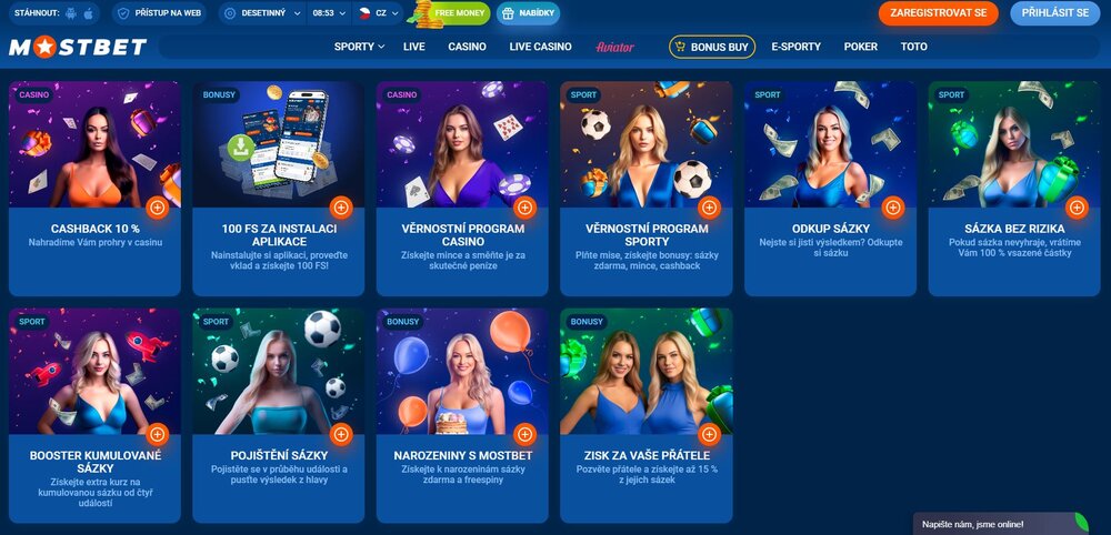 nabídka bonusů v mostbet
