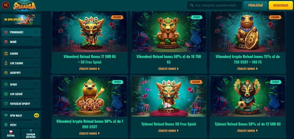 Spinanga Pravidelné reload bonusy