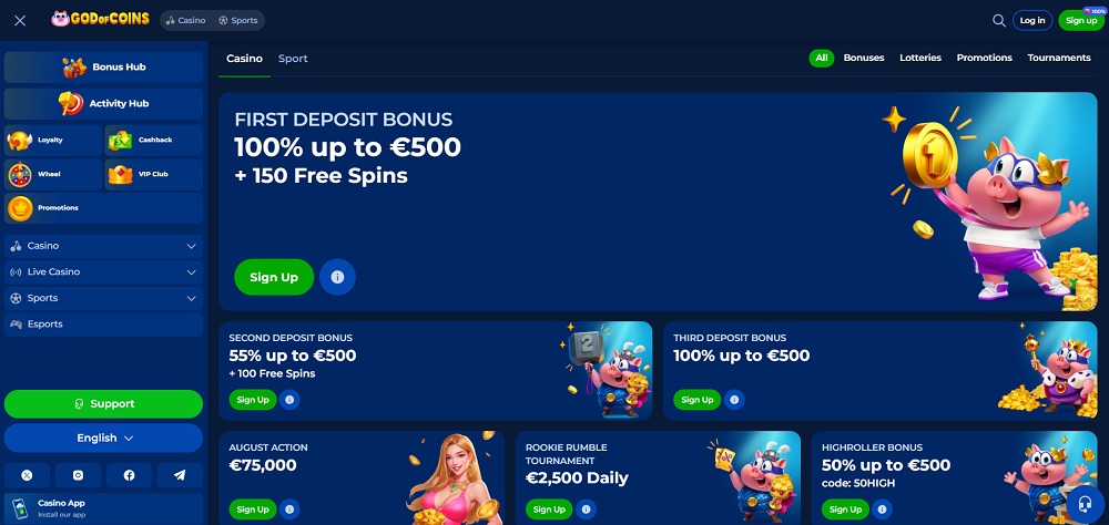 God of Coins free spins