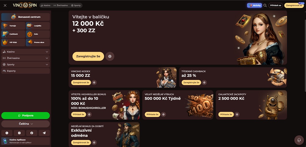 Vinci Spin reload bonusy náhled