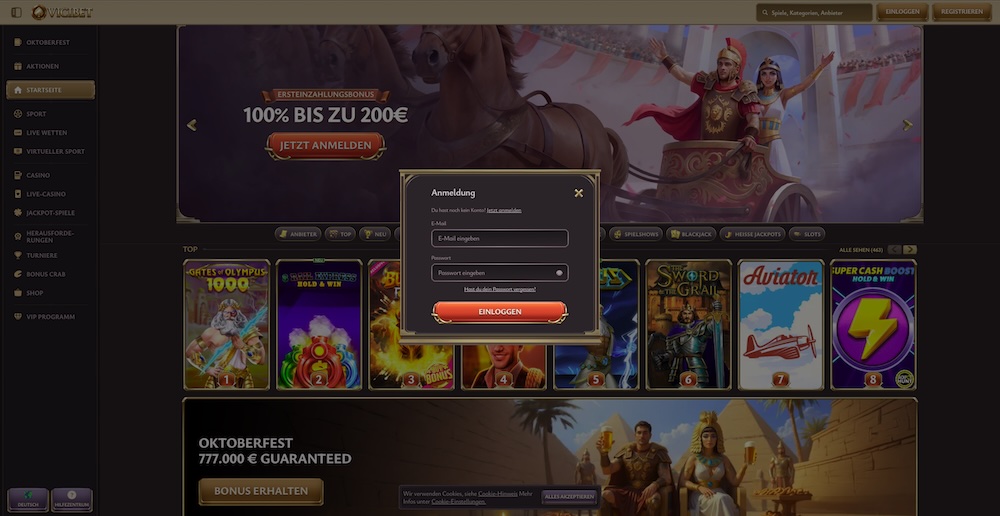 ViciBet Anmeldung