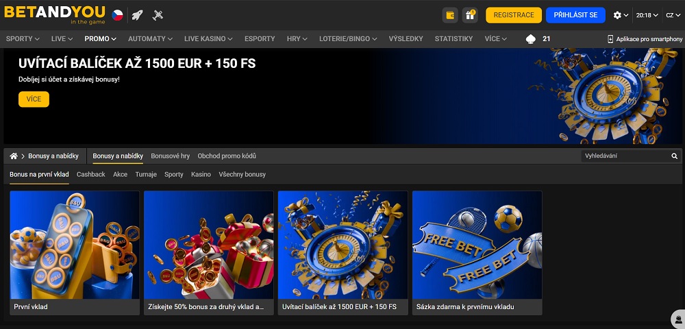 BETANDYOU bonusy náhled