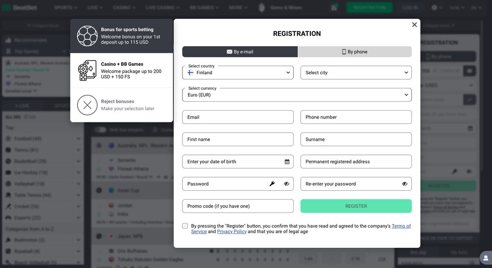 BeatBet Registration