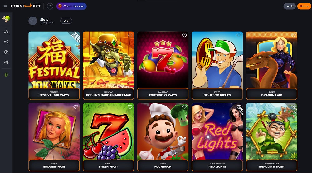 Preview of the top slots at Corgibet casino