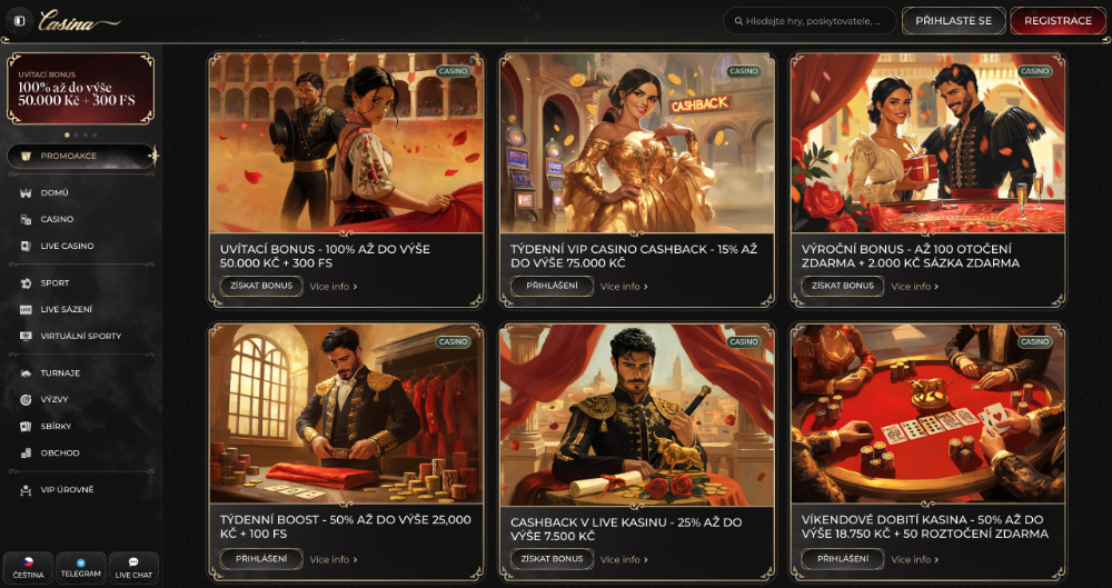 Lze získat v casinu Casina no deposit bonus?