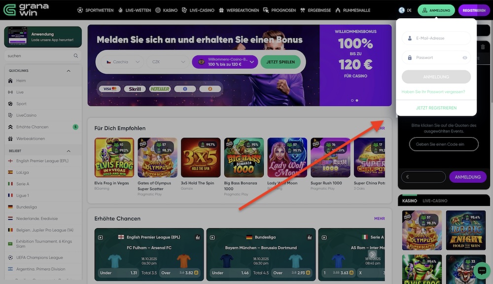 GranaWin Anmeldung