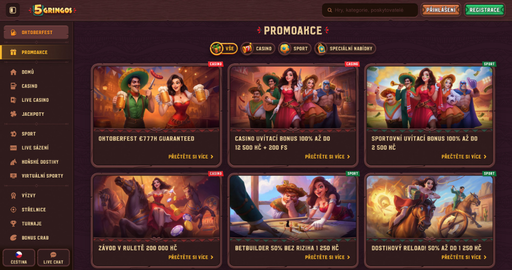 Jak získat bonusy v casinu 5Gringos?