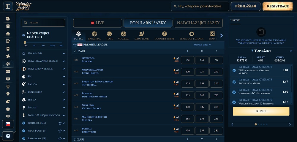 Sázková Kancelář WonderLuck náhled