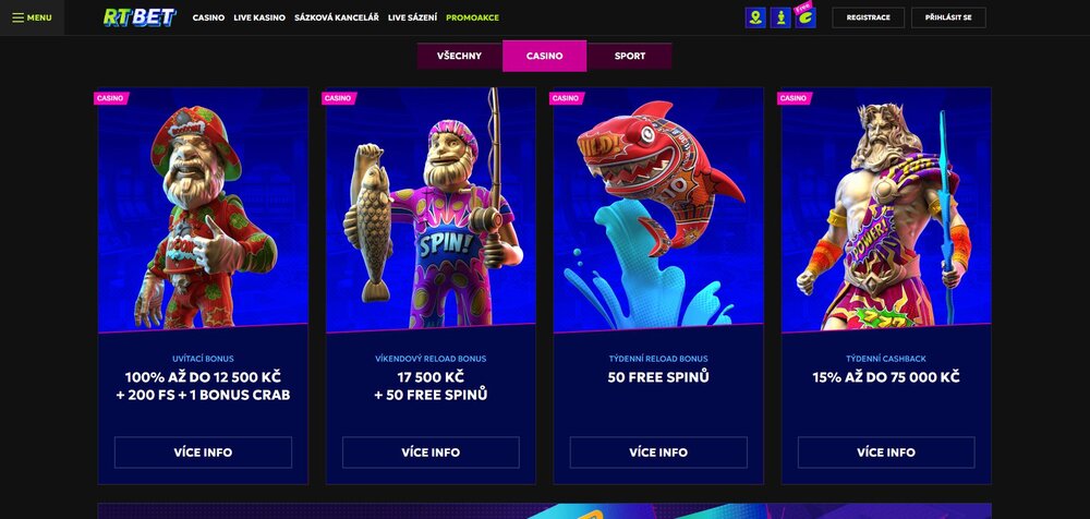 rtbet promoakce s free spiny v září