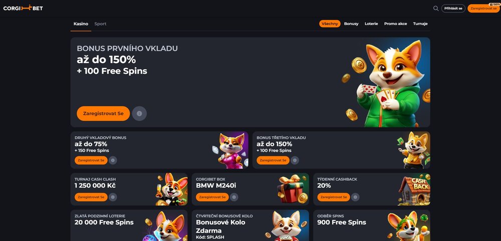 corgibet promoakce s free spiny