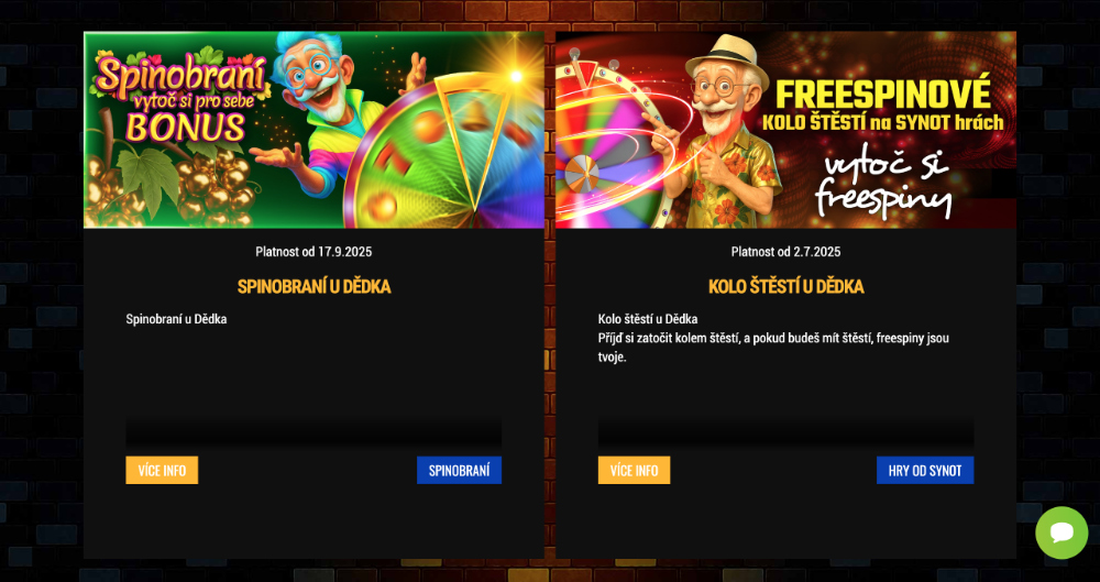 Herna u Dědka bonus za registraci [Získejte 100 free spinů zdarma]