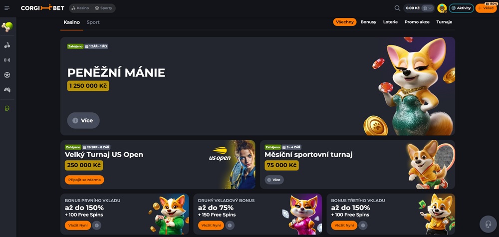 Corgibet bonusy září 2025