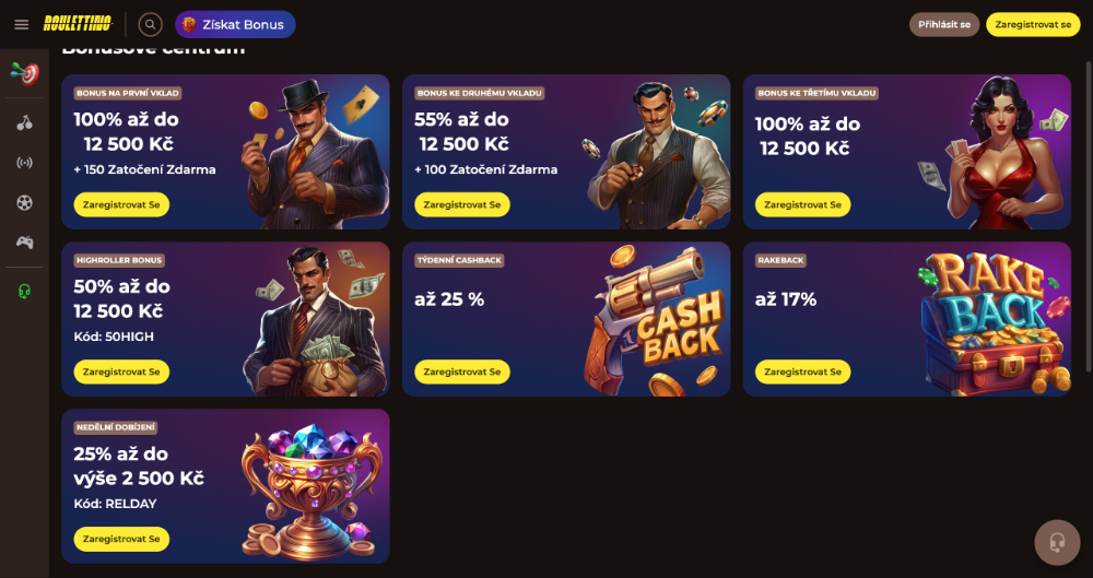 Lze získat v casinu Roulettino no deposit bonus?