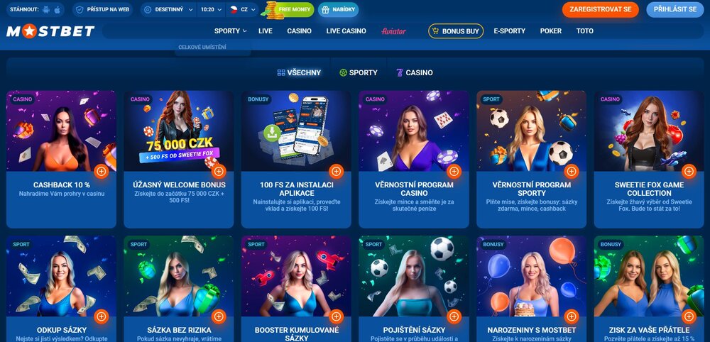 mostbet promoakce s free spiny v září