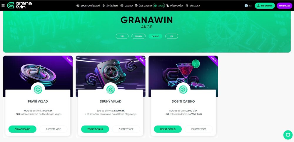 granawin promoakce s free spiny