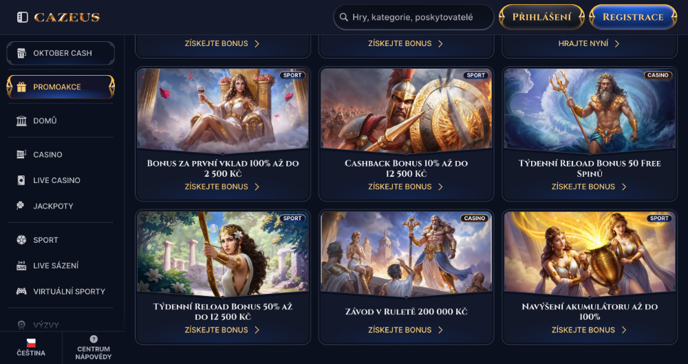 Jak získat bonusy v casinu Cazeus?