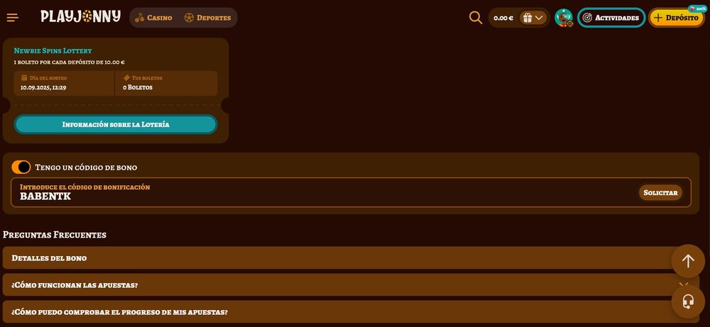 PlayJonny 50 giros gratis Slothbet